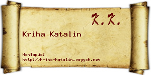 Kriha Katalin névjegykártya