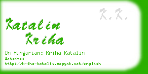 katalin kriha business card